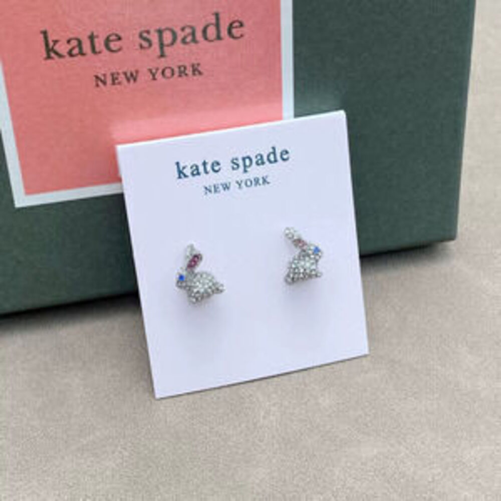 kate spade Full Diamond 3D Rabbit Magic Wand Asymmetric Metal Stud